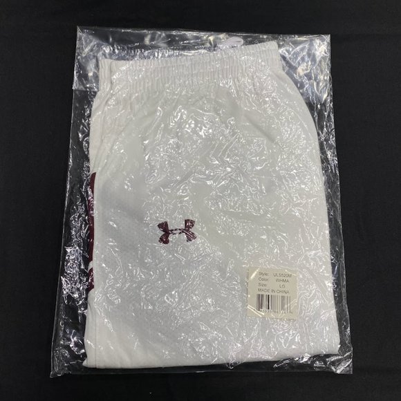 NEW Under Armour Zagger Lacrosse Shorts Adult XL White Maroon LAX - Picture 5 of 10